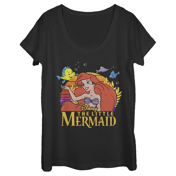 Women's The Little Mermaid Ariel Classic Scoop Neck Black Medium