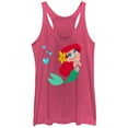 thumbnail image 1 of Women's The Little Mermaid Ariel Love  Racerback Tank Top Pink Heather 2X Large, 1 of 3