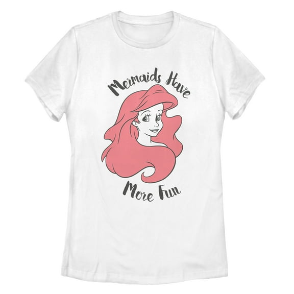 Women's The Little Mermaid Ariel Mermaids Have Fun Graphic Tee White 2X Large