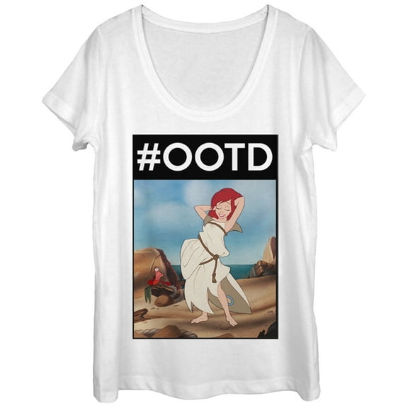 Women's The Little Mermaid Ariel #OOTD  Scoop Neck White Large