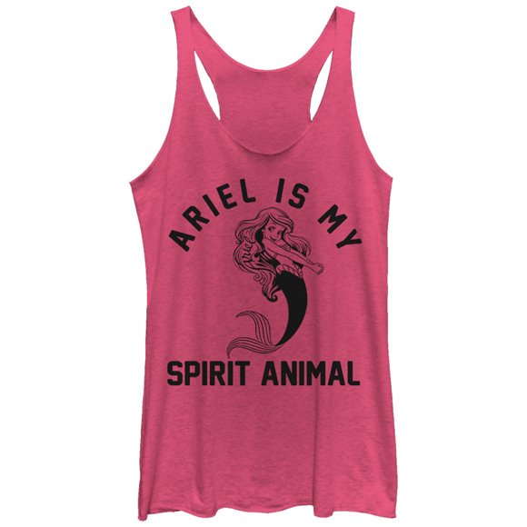 Women's The Little Mermaid Ariel Spirit Animal Racerback Tank Top Pink Heather Medium