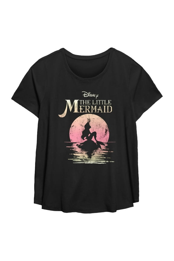 Women's The Little Mermaid Ariel Sunset Graphic T-Shirt