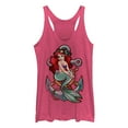 thumbnail image 1 of Women's The Little Mermaid Ariel Vintage Anchor  Racerback Tank Top Pink Heather Large, 1 of 3
