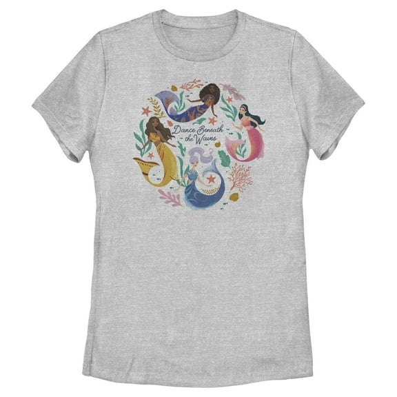 Women's The Little Mermaid Dance Beneath the Waves Graphic Tee Athletic Heather Small