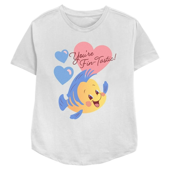 Women's The Little Mermaid Flounder You're Fin-Tastic Graphic T-Shirt