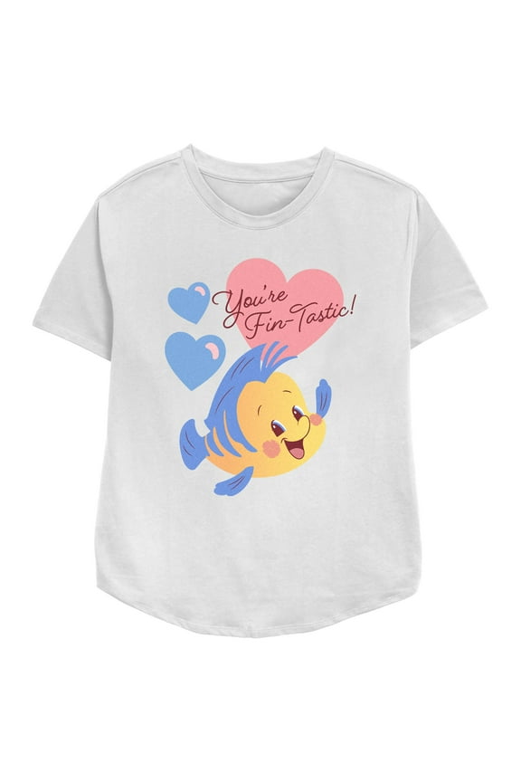 Women's The Little Mermaid Flounder You're Fin-Tastic  Graphic T-Shirt