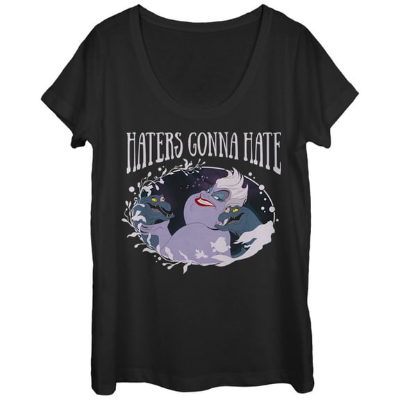 Women's The Little Mermaid Ursula Haters Gonna Hate  Scoop Neck Black Small