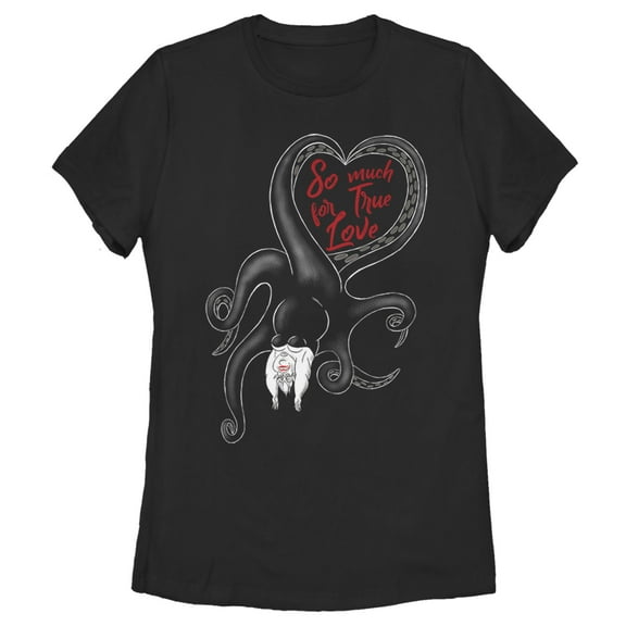 Women's The Little Mermaid Ursula The Sea Witch So Much For True Love Graphic Tee Black Small