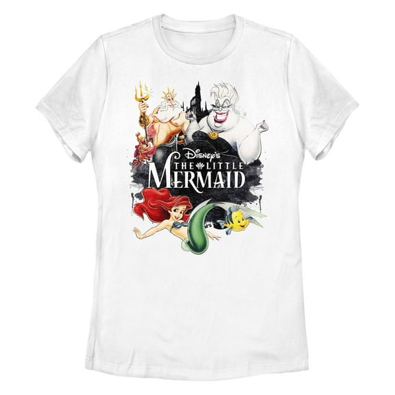 Women's The Little Mermaid Vintage Characters Graphic T-Shirt