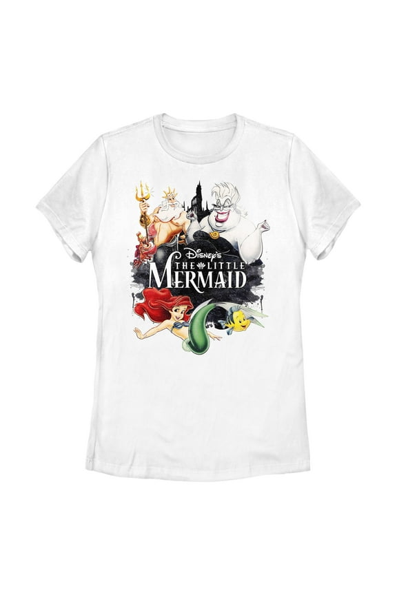 Women's The Little Mermaid Vintage Characters Graphic T-Shirt