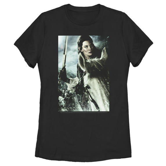 Women's The Lord of the Rings Fellowship of the Ring Arwen Poster Graphic Tee Black X Large