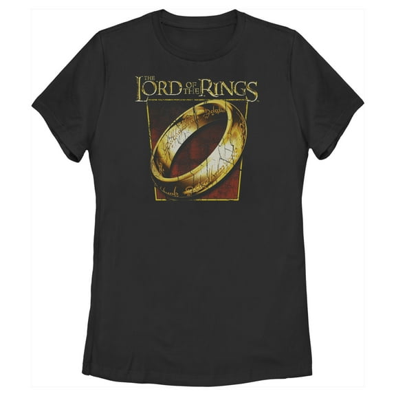 Women's The Lord of the Rings Fellowship of the Ring Close-Up Ring  Graphic Tee Black 2X Large