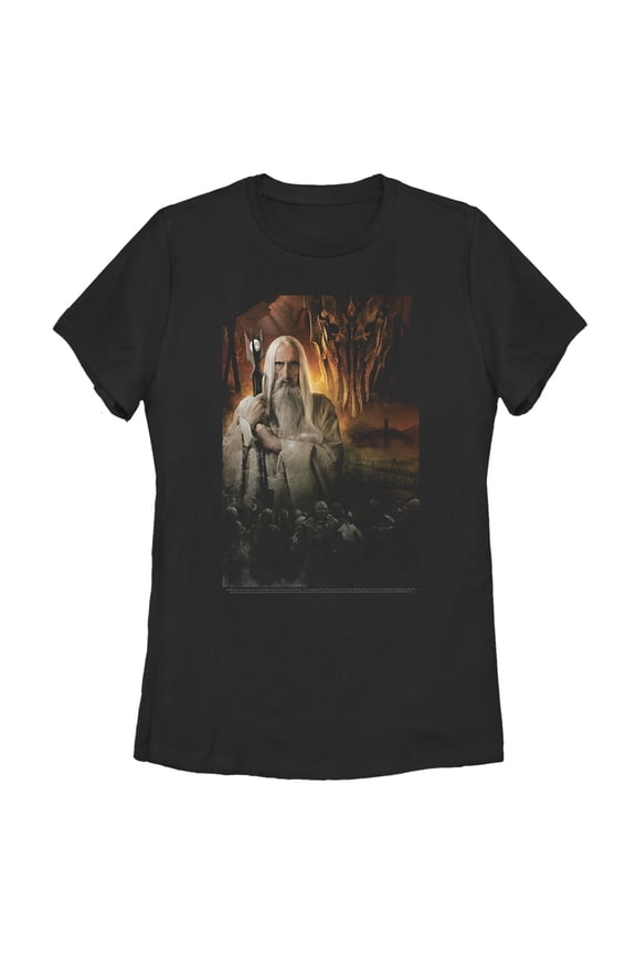 Women's The Lord of the Rings Fellowship of the Ring Evil Saruman Graphic Tee Black Small