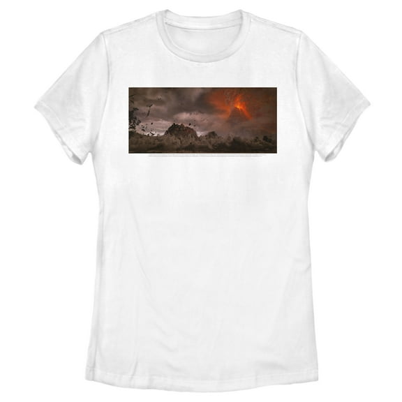 Women's The Lord of the Rings Fellowship of the Ring Fall of Mordor  Graphic Tee White X Large
