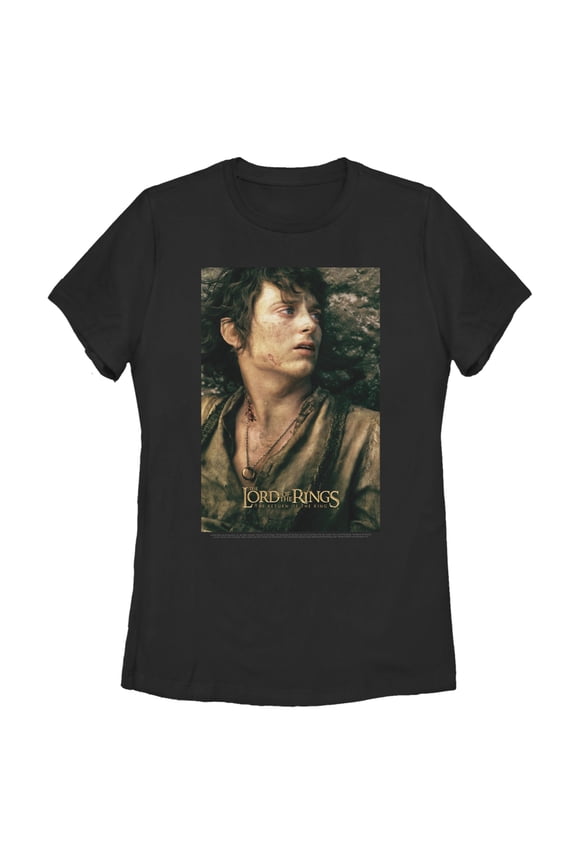 Women's The Lord of the Rings Fellowship of the Ring Frodo Logo  Graphic Tee Black Small