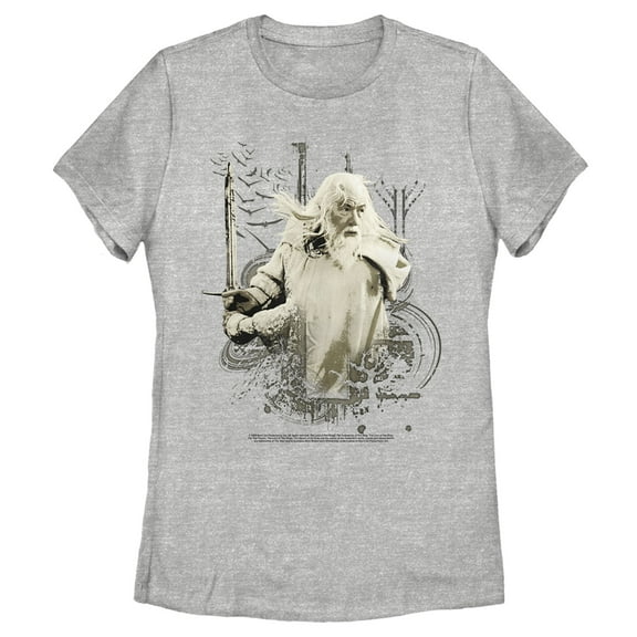 Women's The Lord of the Rings Fellowship of the Ring Gandalf Ready for Battle  Graphic Tee Athletic Heather Small