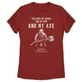 thumbnail image 1 of Women's The Lord of the Rings Fellowship of the Ring Gimli You Have My Sword and My Bow and My Axe Graphic Tee Red 2X Large, 1 of 4
