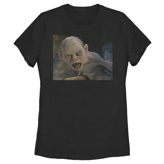 Women's The Lord of the Rings Fellowship of the Ring Gollum Yell  Graphic Tee Black Small
