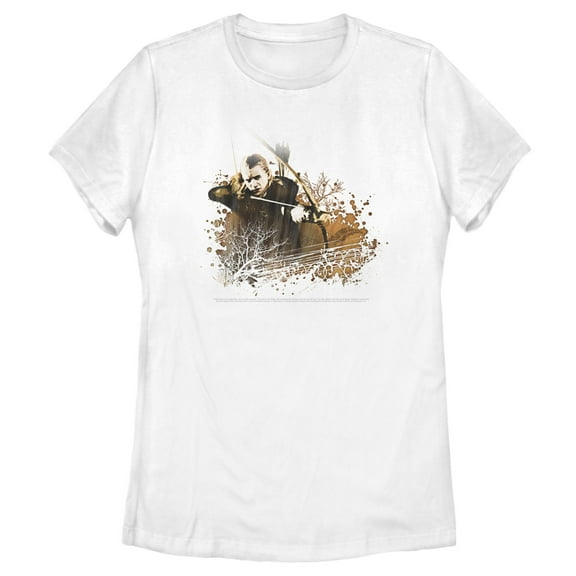 Women's The Lord of the Rings Fellowship of the Ring Legolas Paint Splatter  Graphic Tee White X Large