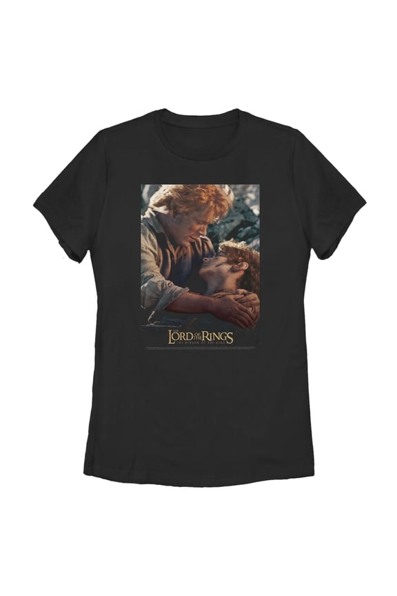 Women's The Lord of the Rings Return of the King Frodo and Sam Movie Poster Graphic Tee Black Small