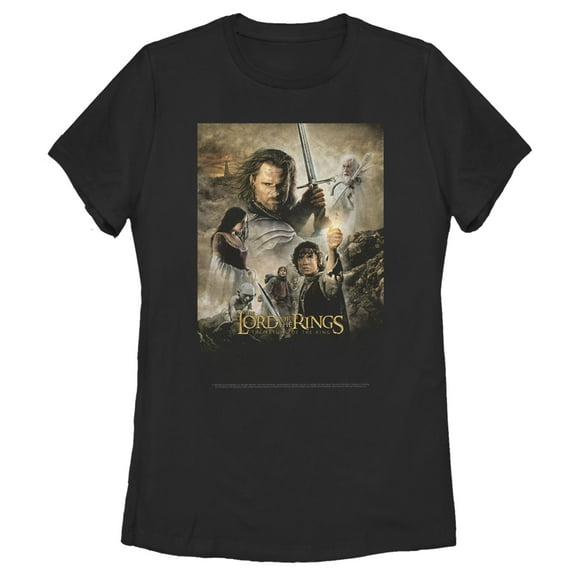 Women's The Lord of the Rings Return of the King Movie Poster  Graphic Tee Black X Large