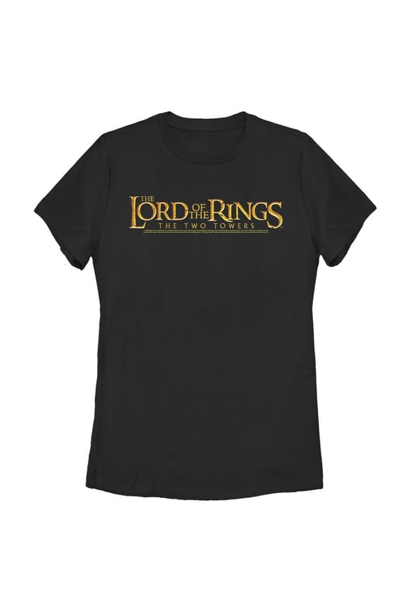 Women's The Lord of the Rings Two Towers Logo Graphic Tee Black 2X Large