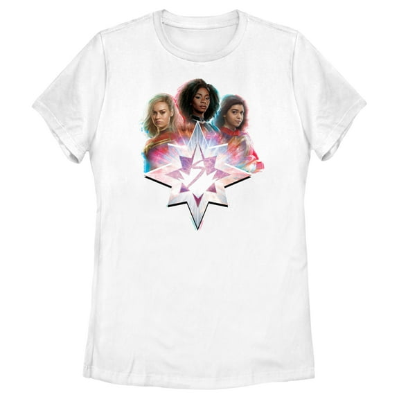 Women's The Marvels Heroes Logo  Graphic Tee White Small