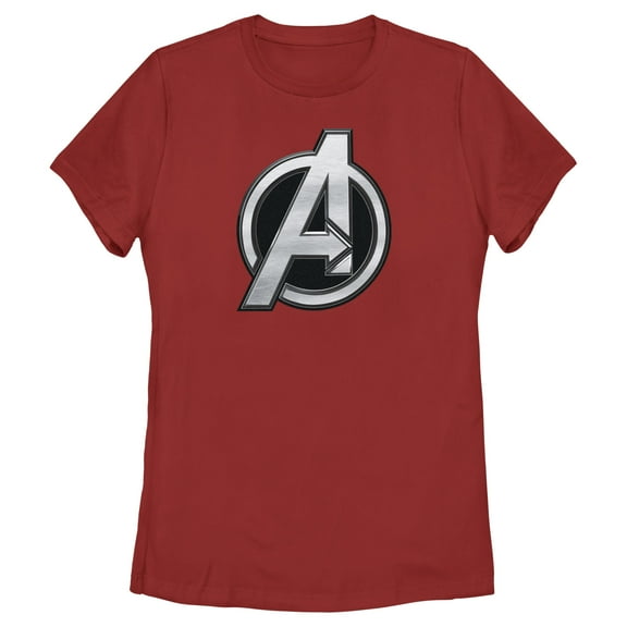 Women's The Marvels Silver Avengers Logo Graphic Tee Red Medium