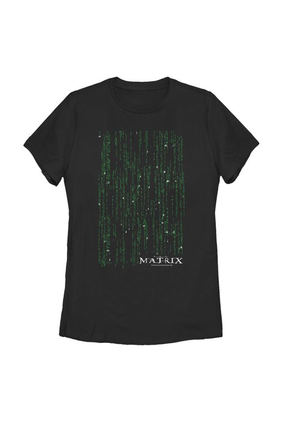Women's The Matrix Encrypted Graphic Tee Black Medium