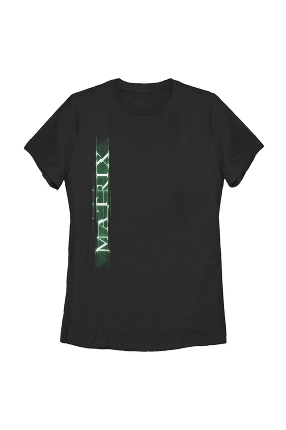 Women's The Matrix Vertical Logo Graphic Tee Black Medium