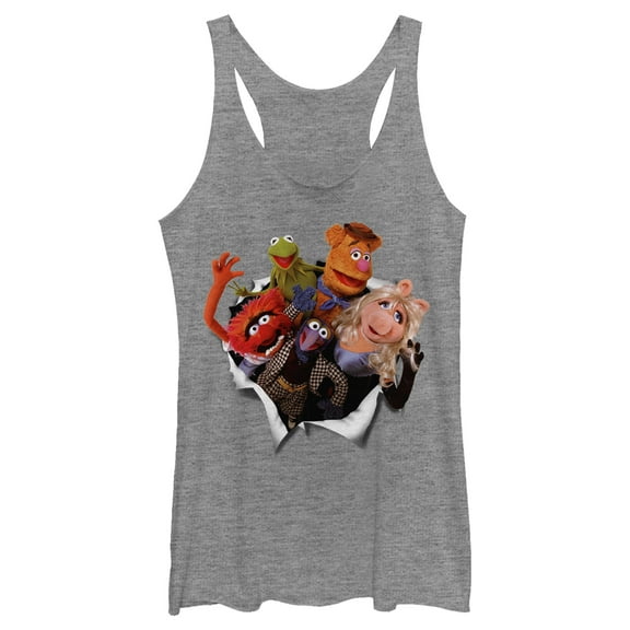 Women's The Muppets Breakout  Racerback Tank Top Gray Heather Small