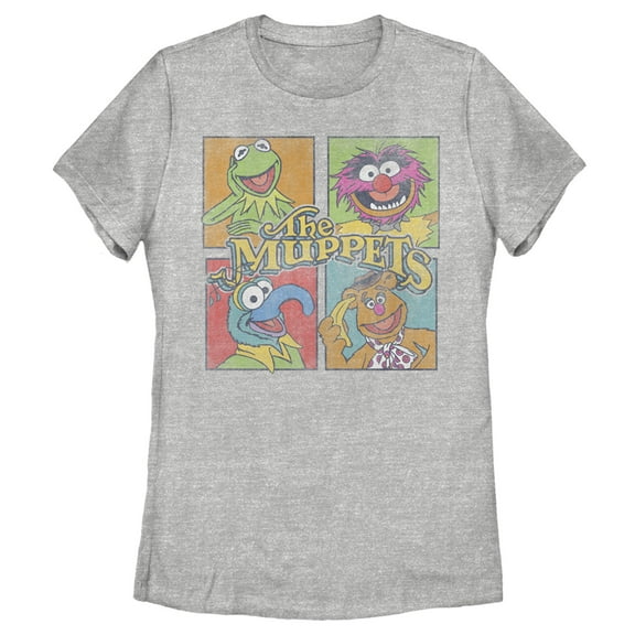 Women's The Muppets Character Panels  Graphic Tee Athletic Heather X Large