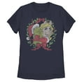 thumbnail image 1 of Women's The Muppets Christmas Kermit and Piggy Hug  Graphic Tee Navy Blue 2X Large, 1 of 5