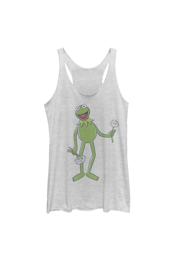 Women's The Muppets Flower Power Racerback Tank Top White Heather 2X Large