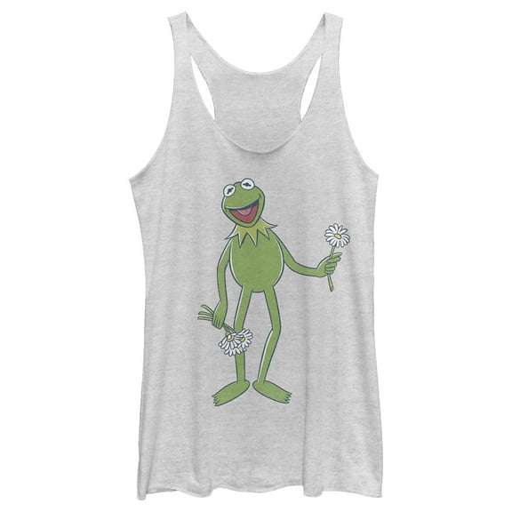 Women's The Muppets Flower Power Racerback Tank Top White Heather Small