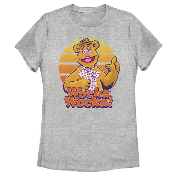 Women's The Muppets Fozzie Retro Bear Graphic Tee Athletic Heather 2X Large