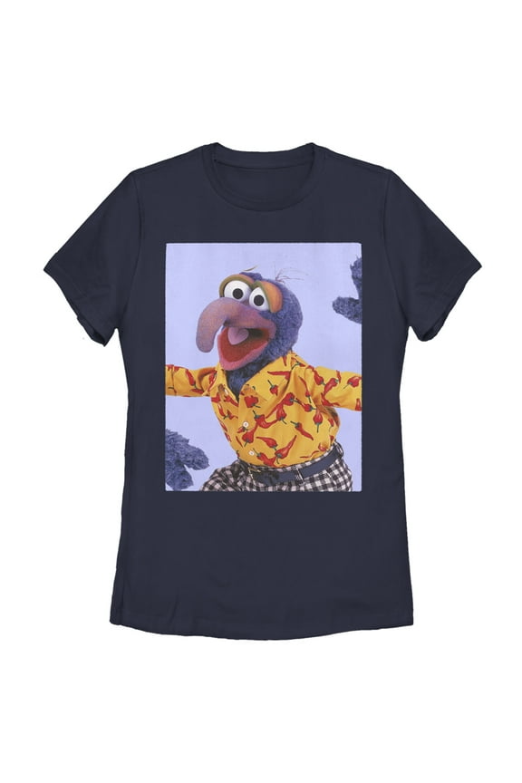 Women's The Muppets Gonzo Chili Peppers Graphic Tee Navy Blue Large