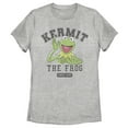 thumbnail image 1 of Women's The Muppets Kermit 1955 Collegiate  Graphic Tee Athletic Heather Medium, 1 of 4