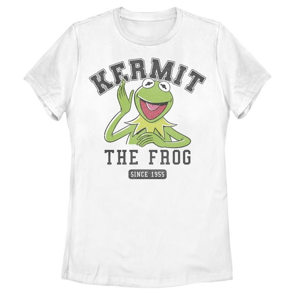 Women's The Muppets Kermit 1955 Collegiate  Graphic Tee White 2X Large