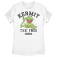 thumbnail image 1 of Women's The Muppets Kermit 1955 Collegiate  Graphic Tee White X Large, 1 of 4