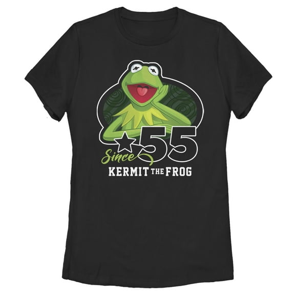Women's The Muppets Kermit Since 55  Graphic Tee Black Large