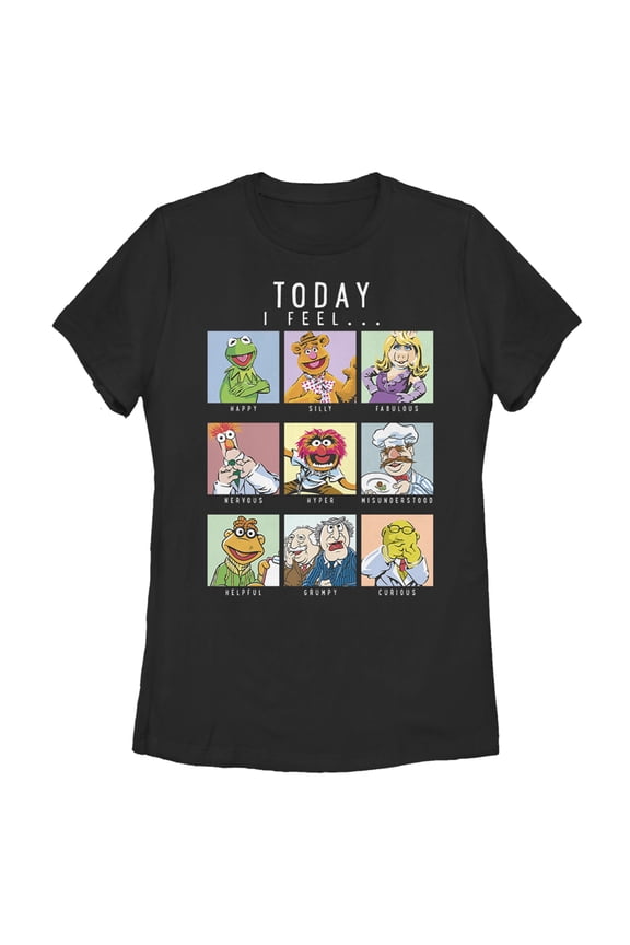 Women's The Muppets Mood Chart Graphic Tee Black Medium