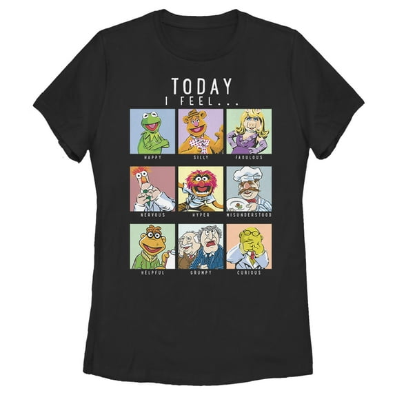 Women's The Muppets Mood Chart Graphic Tee Black Medium