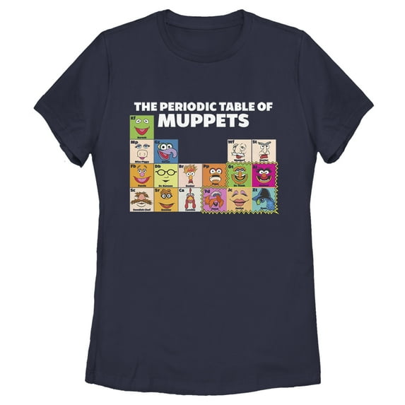 Women's The Muppets Periodic Table Graphic Tee Navy Blue X Large