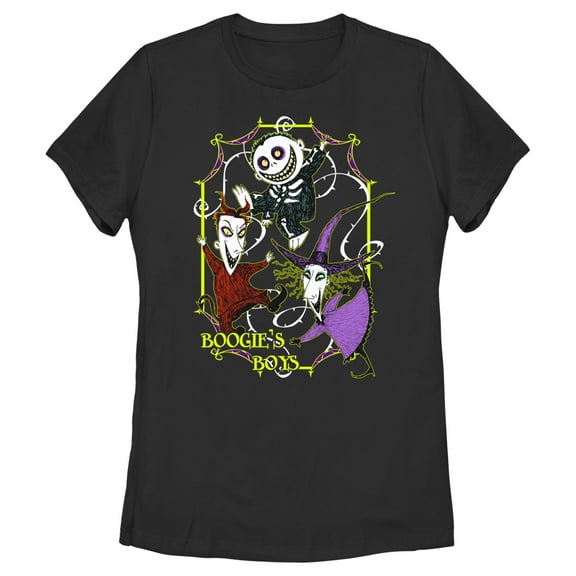 Women's The Nightmare Before Christmas Boogie's Boys Crew  Graphic Tee Black Medium