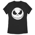 thumbnail image 1 of Women's The Nightmare Before Christmas Halloween Jack Skellington Big Face Graphic Tee Black Medium, 1 of 9