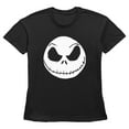 thumbnail image 1 of Women's The Nightmare Before Christmas Halloween Jack Skellington Big Face Graphic Tee Black Medium, 1 of 3