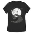 thumbnail image 1 of Women's The Nightmare Before Christmas Halloween Jack Skellington Sally Meant to Be Graphic Tee Black Small, 1 of 9