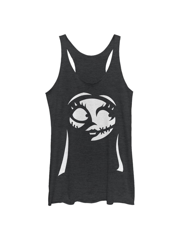 Women's The Nightmare Before Christmas Halloween Sally Shadow Racerback Tank Top Black Heather Small