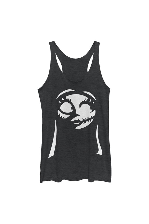 Women's The Nightmare Before Christmas Halloween Sally Shadow Racerback Tank Top Black Heather Large